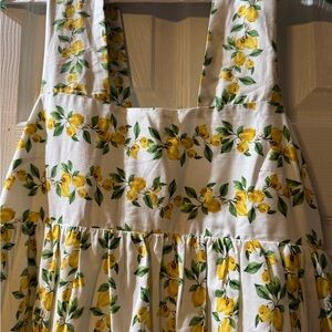 Anthropologie Dress with Lemon and Leaf Print